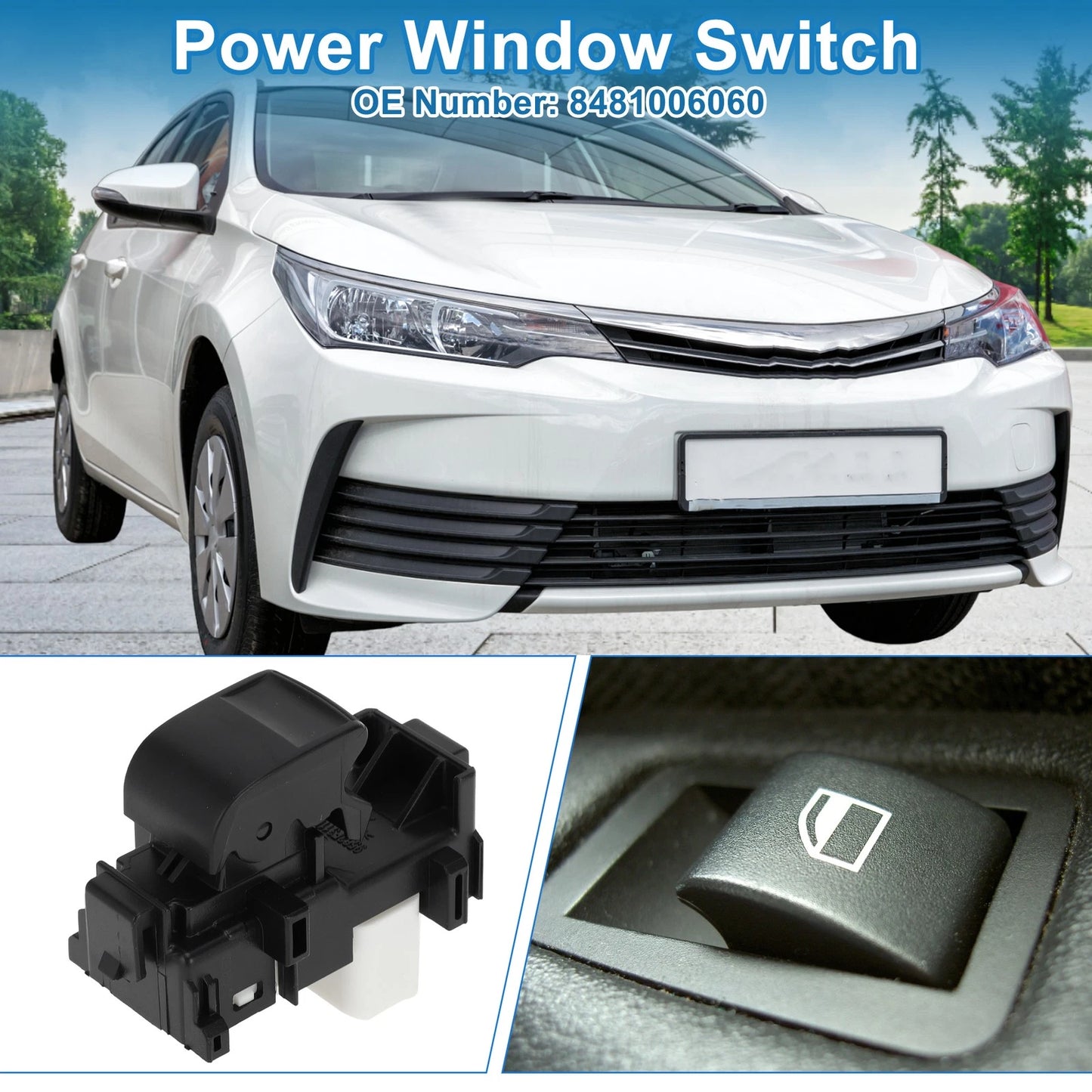 Passenger Side Power Window Switch for Toyota Camry, Corolla, RAV4 (2007-2011)
