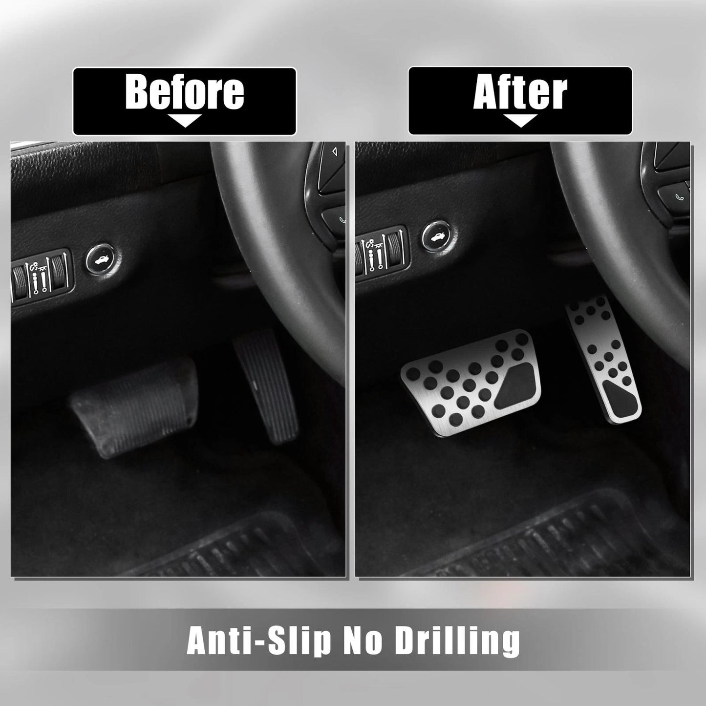 Brake & Gas Accelerator Pedal Covers Kit for Dodge Chrysler