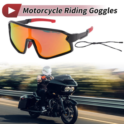 Motorcycle Riding Goggles Red Lens Red Frame PC Tri-Acetyl Cellulos for Motorcycle