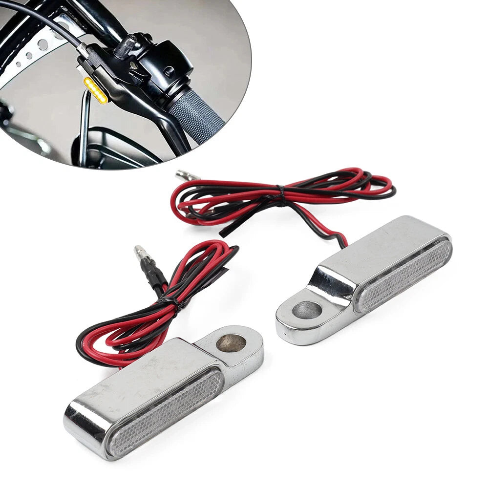 Chrome Mini Handlebar Turn Signal Blinkers for Harley Sportster XL1200 883