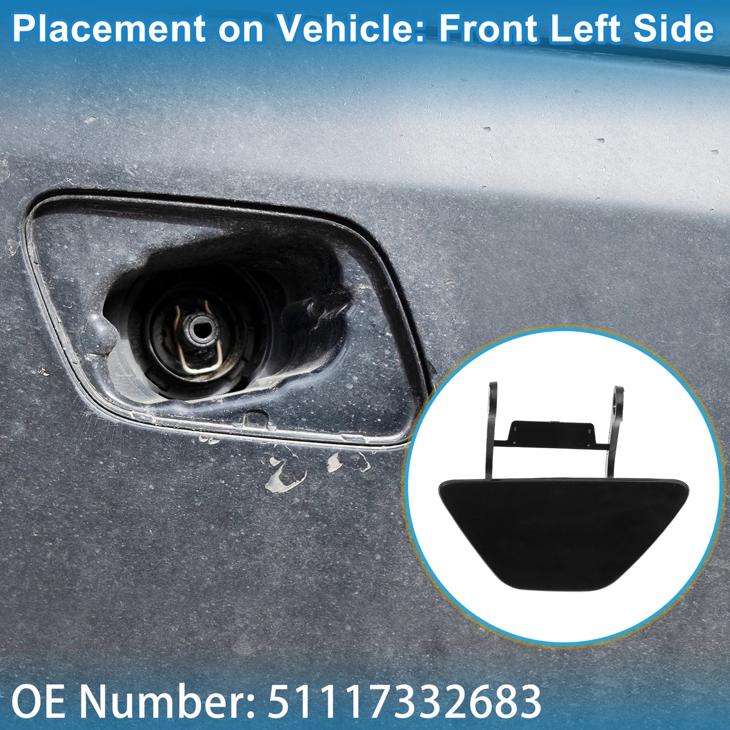 Front Left Washer Nozzle Cover for BMW 528i (2014-2016)