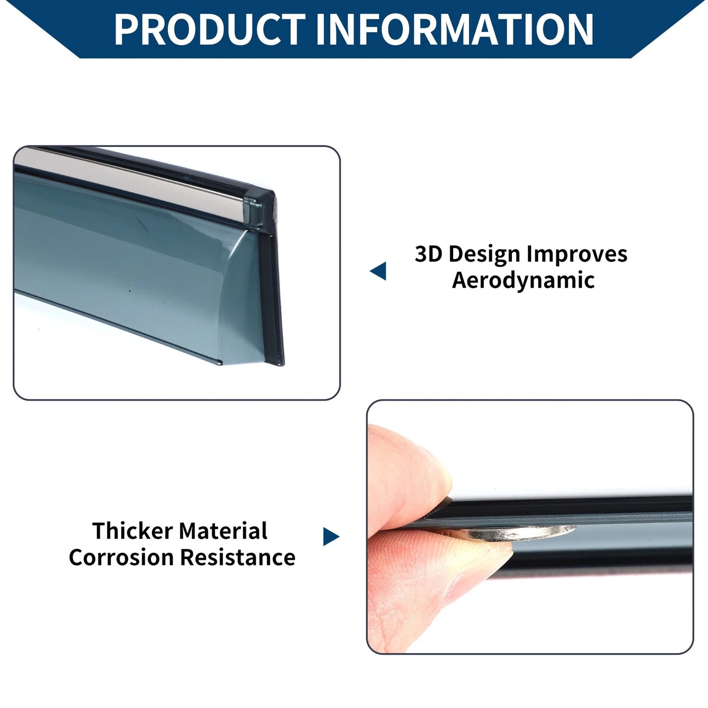 Car Window Deflectors for Ford Fusion Side Window Vent Visors (2013-2020)