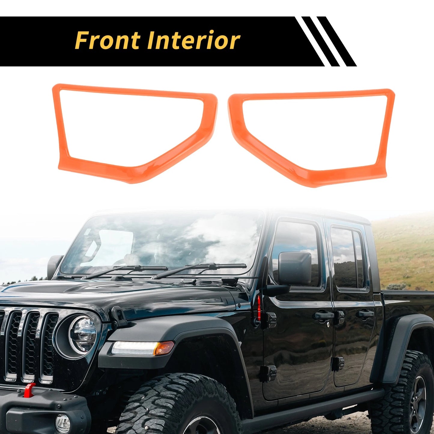 A Pillar Speaker Cover Trim  for Jeep Wrangler JL JLU (2018-2024) Orange