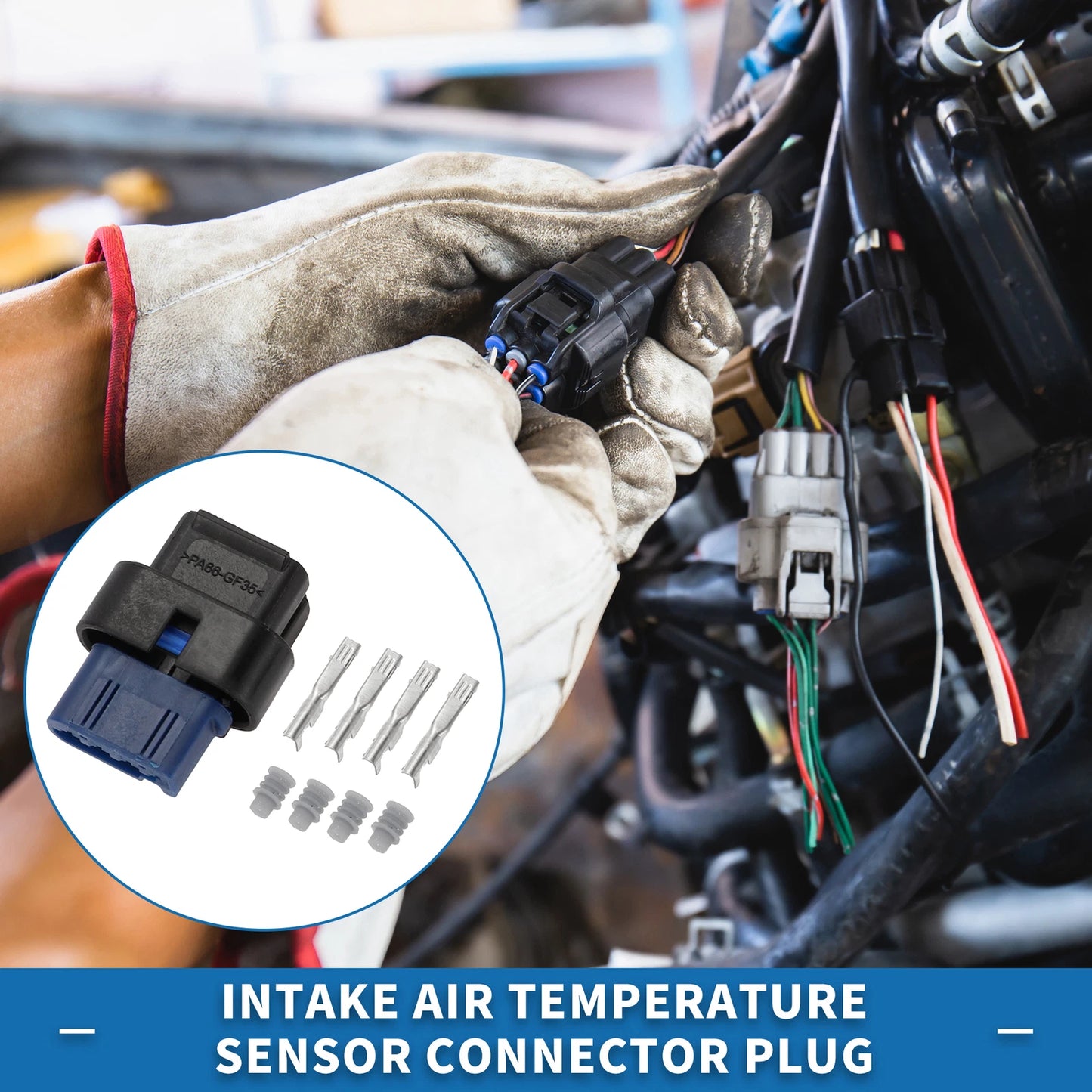 Intake Air Temperature Sensor Connector Plug for Ford (CU2Z14S411AYA)