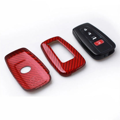 Red Carbon Fiber Smart Key Case Cover for Toyota C-HR (2016-2019)