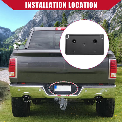 Plastic Black License Plate Frame Bracket for Dodge Ram (2013-2022)