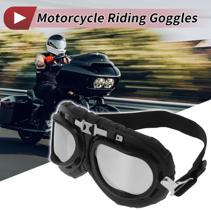 1 x Motorcycle Riding Goggles Silver Tone Lens Black Frame for Motorcycle