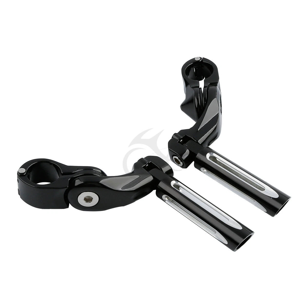 1 1/4" Black Short Angled Footpegs for Harley Road King, Glide