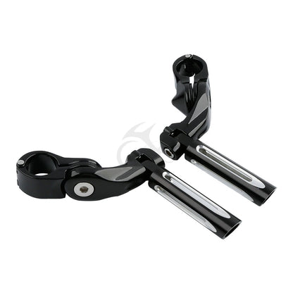 1 1/4" Black Short Angled Footpegs for Harley Road King, Glide