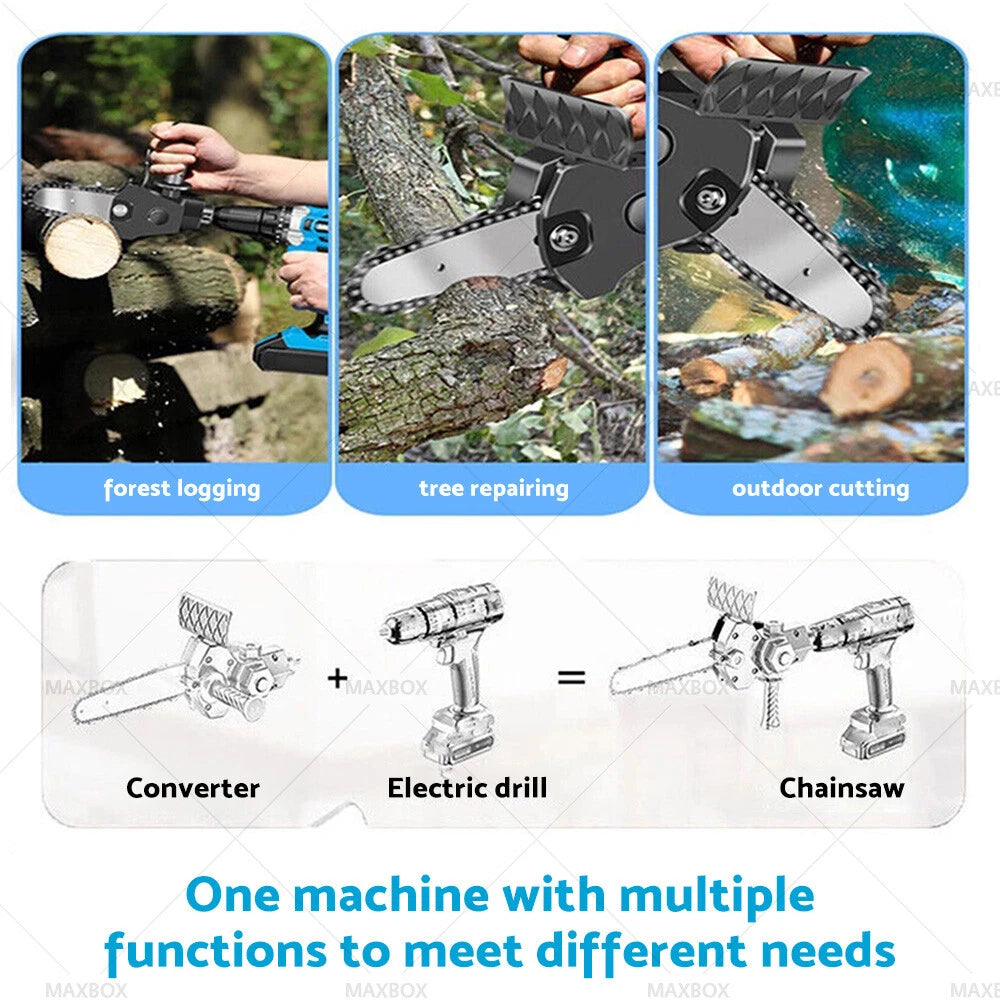 6" Electric Drill Converter to Chainsaw Wrench for Three-Jaw Collet Drill