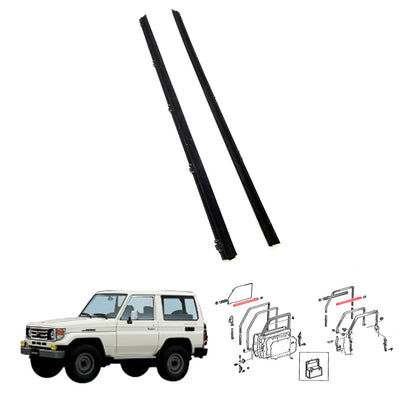 Front Door Glass Weatherstrip Vent for Toyota Land Cruiser BJ70 FJ75 RJ70 1984-1990
