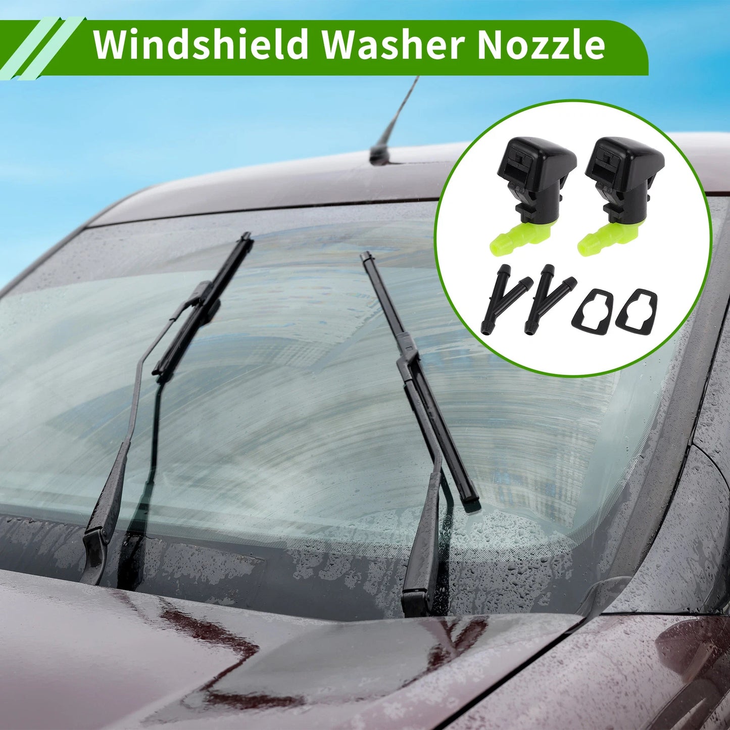 Windshield Washer Nozzle &  Hose Connectors for Ford Edge (2011-2015)