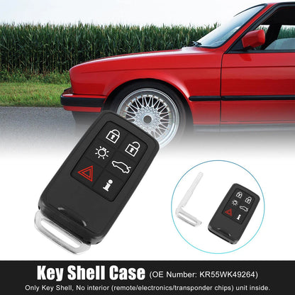 Keyless Remote Key Fob Shell Case for Volvo Black 6 Button