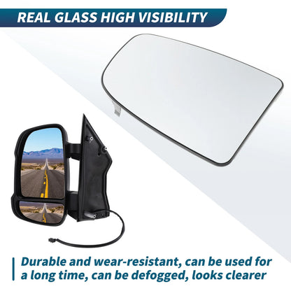 Left Side Wing Mirror Glass for Fiat Ducato, Citroen Jumper (2006-2023)