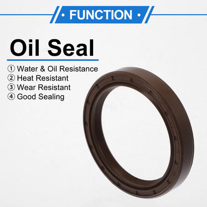 Oil Seal 2 x Seal Ring Rotary Shaft Seal FKM Rubber 55x70x10mm Brown