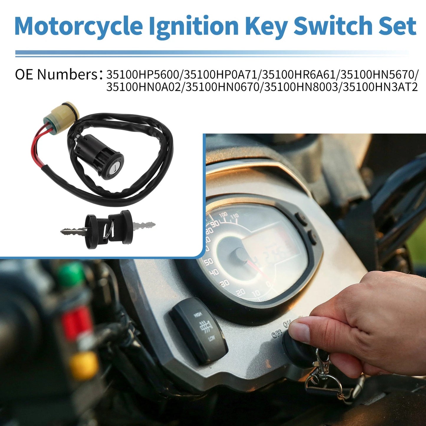 Ignition Key Switch for Honda TRX350TE Rancher (2000)