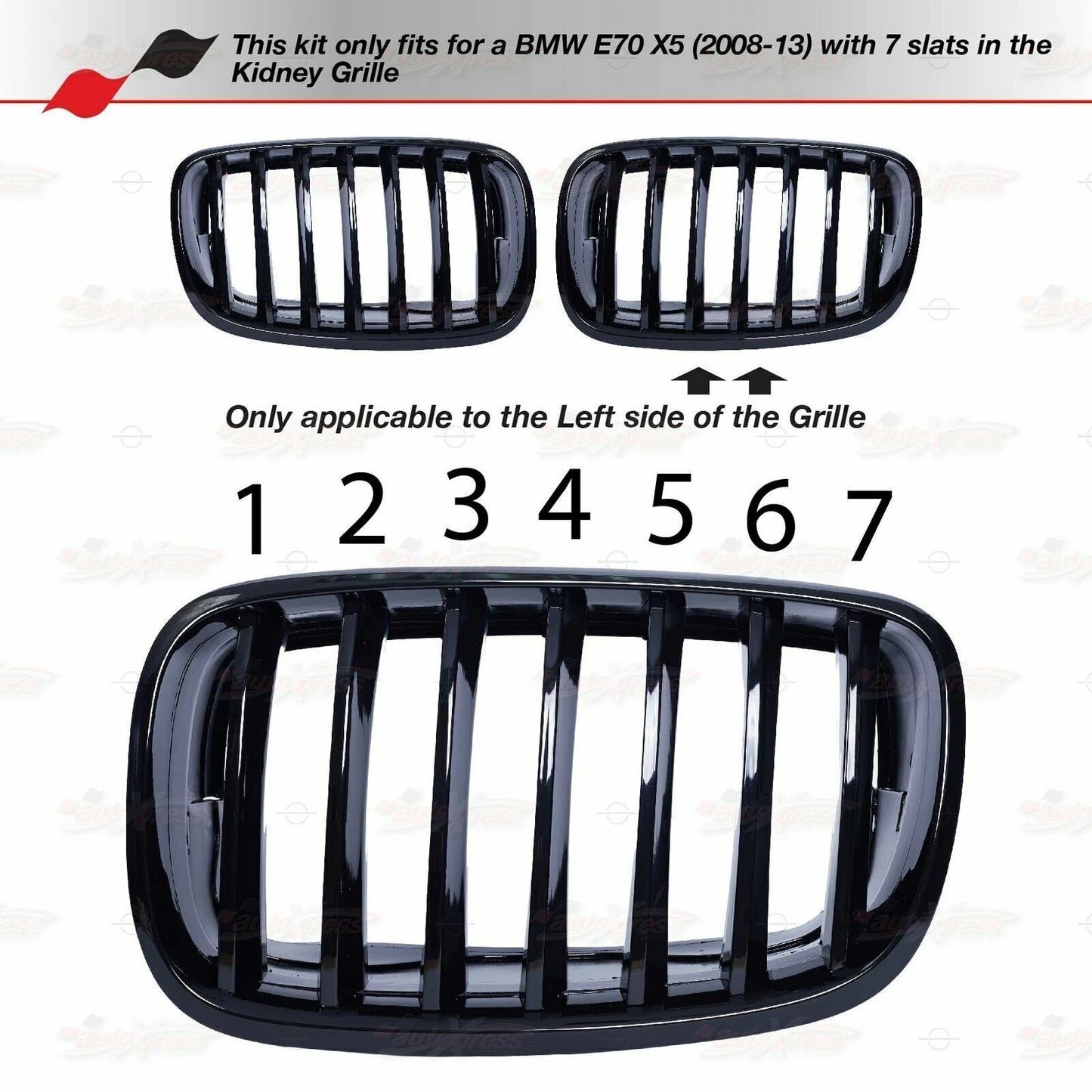 M-Color Front Grille Cover Strips for BMW X5 E70 (2008-2013)