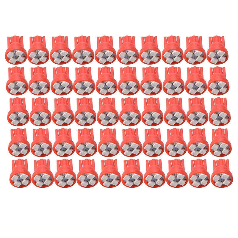 50 x Red T10 194 LED Bulbs for Instrument Panel Gauge Cluster Lights