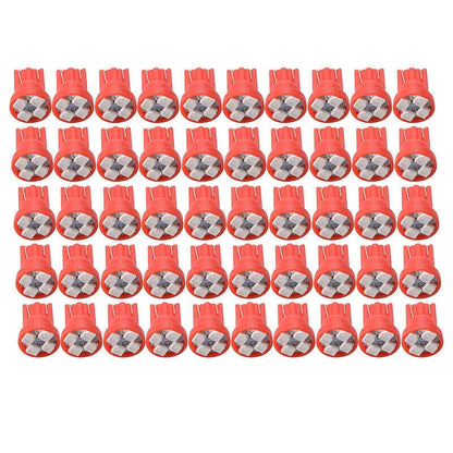 50 x Red T10 194 LED Bulbs for Instrument Panel Gauge Cluster Lights