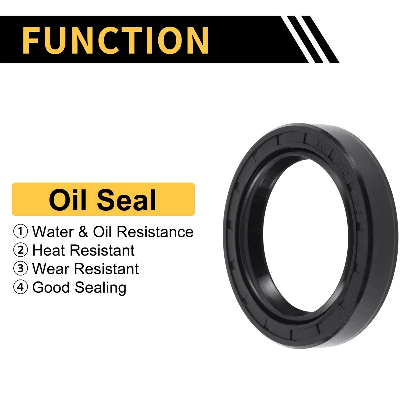 Oil Seal Rotary Shaft Seal NBR Rubber 40x56x10mm Black 5 Pcs