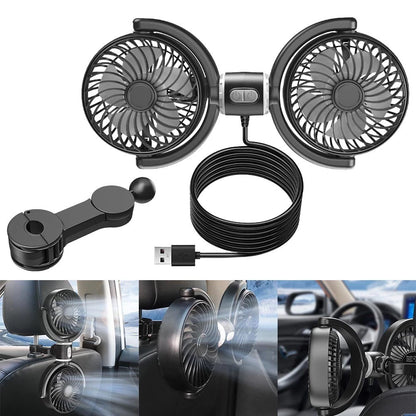 Travel Comfort Accessory USB Car Cooling Fan for All Vehicles