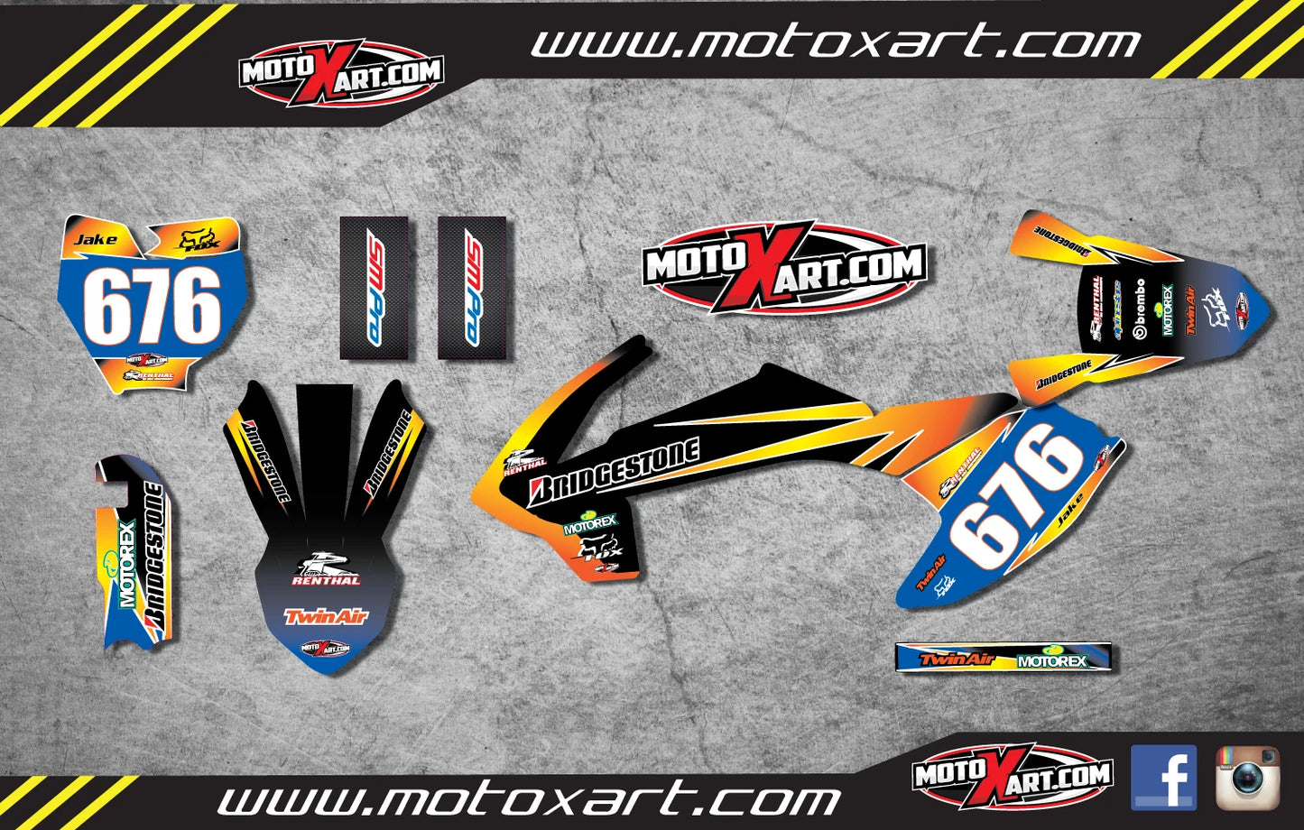 KTM 50 Full Graphics Kit Decals Stickers - 2016 to 2018
