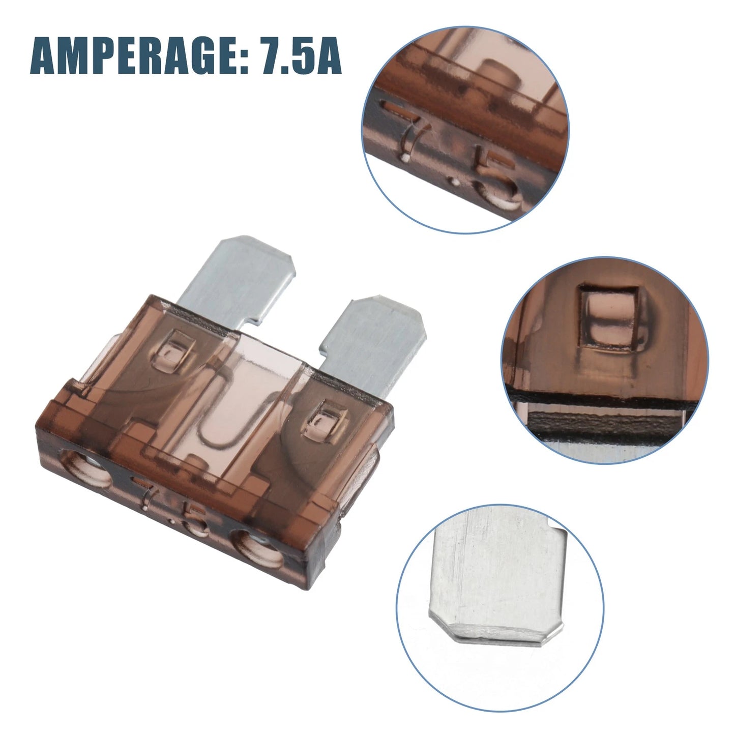 50pcs 7.5A Mini Blade Style Fuses for Car Boat Truck SUV Motorcycle