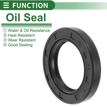Oil Seal 5 Pcs Rotary Shaft Seal NBR 30x46x7mm Black