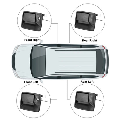 4 x Black Exterior Door Handles for Ford Excursion (2000-2005)