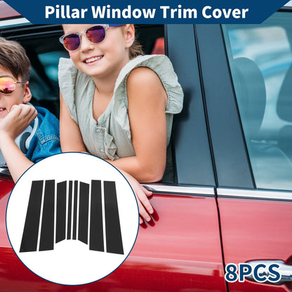 8 Pcs Door Pillar Window Trim for Ford Territory (2019-2021) Black