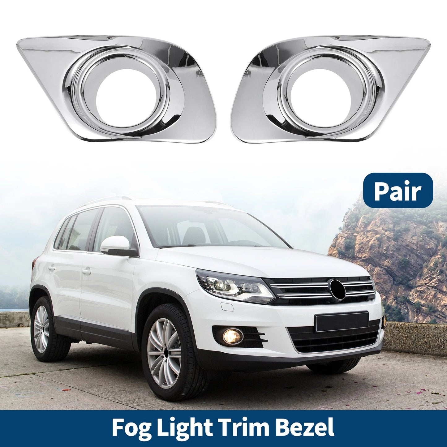 Rear Left, Rear Right 1 Pair ABS Silver Tone for Dodge Journey (2011-2018)