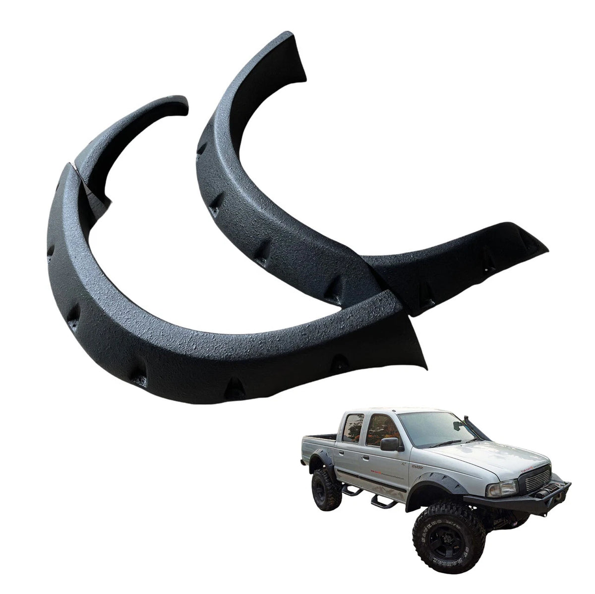 Front Jungle Fender Flares for Ford Ranger Courier PJ Pickup (1998-2005)