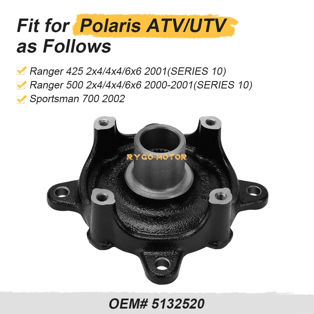 2x Rear Left Hub for Polaris Sportsman 700 (2002–2002)