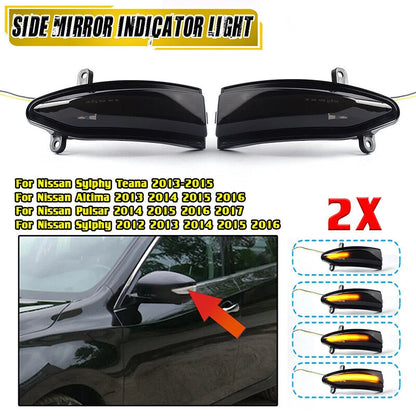 Rear Mirror LED Dynamic Turn Signal Light for Nissan Altima Teana (2013-2018)