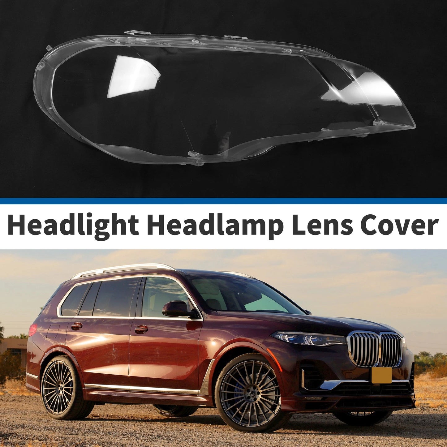 Car Front Right Headlight Lens Cover for BMW X5 E70 (2008-2013)