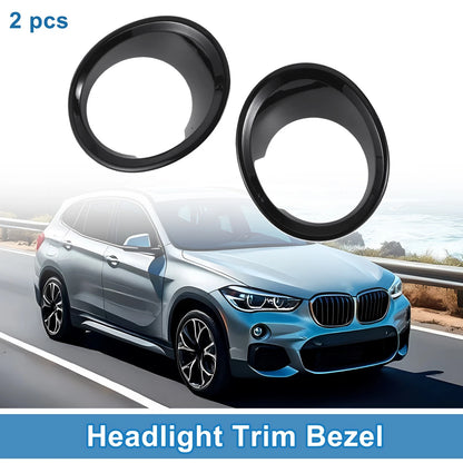 Car Front Left & Right Headlight Trim Bezels for BMW X1 (2016-2022)