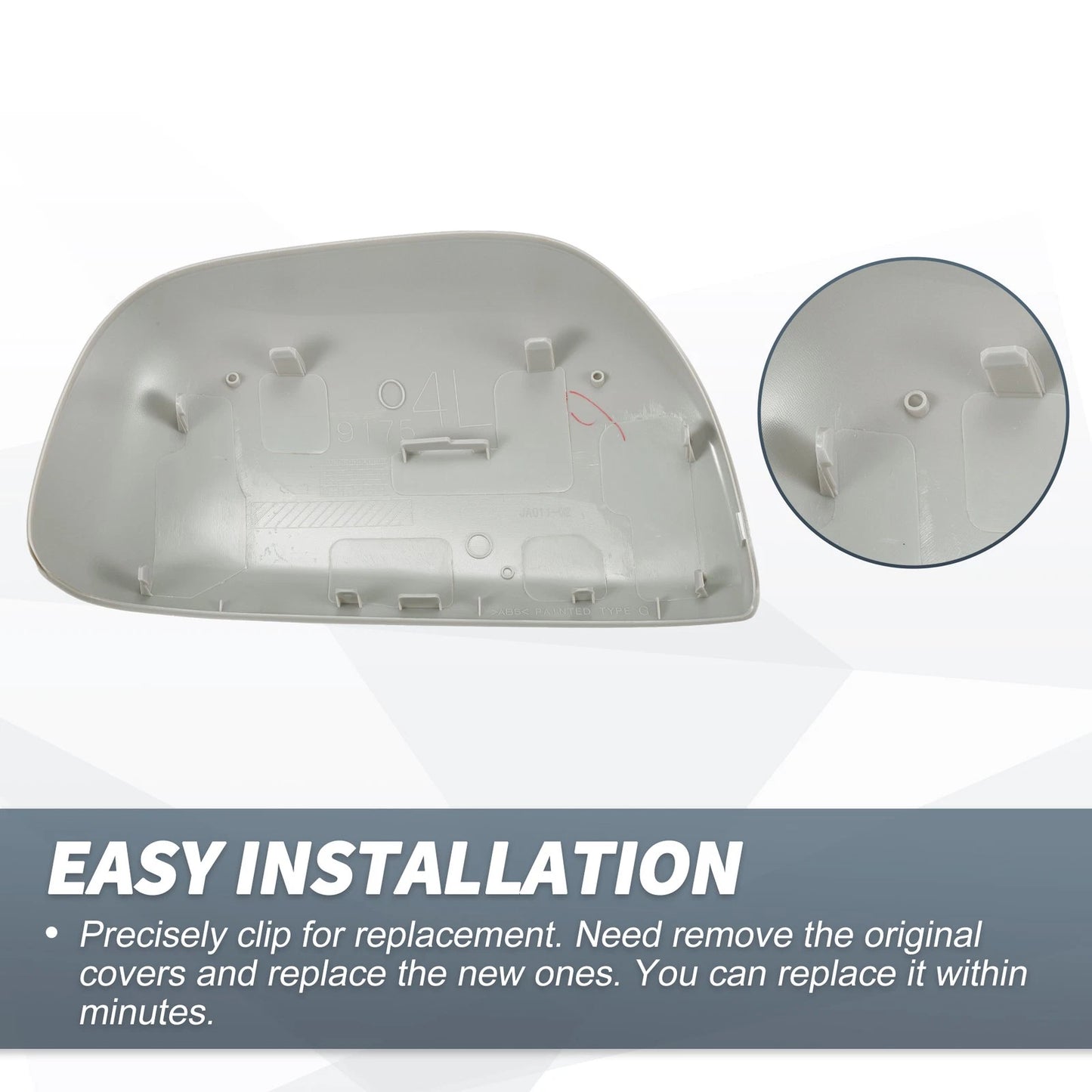 Left Side Mirror Cover Cap Gray for Toyota RAV4 (2006-2009)