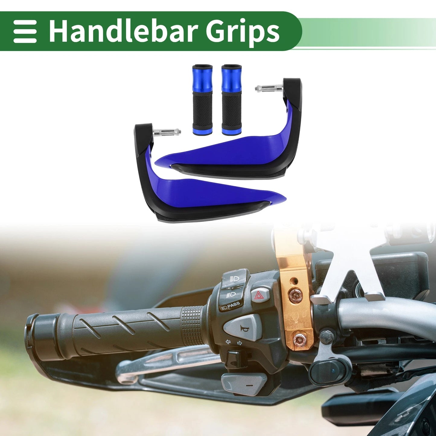 Hand Grips Cover Kit / Hand Grips Blue Aluminum Alloy for Motorcycle