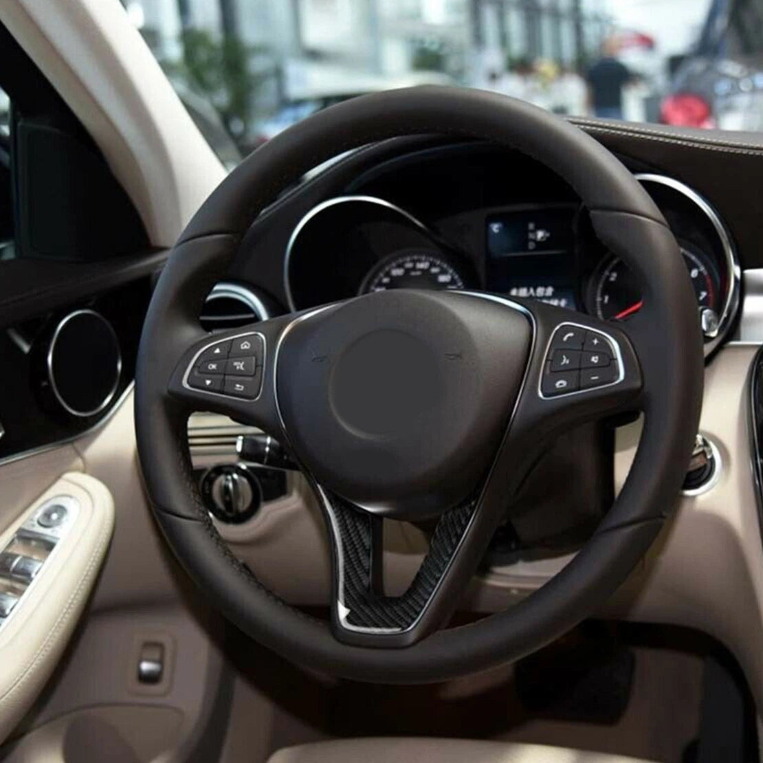 Carbon Fiber Steering Wheel Cover for Mercedes W204 W205 (2007-2010)