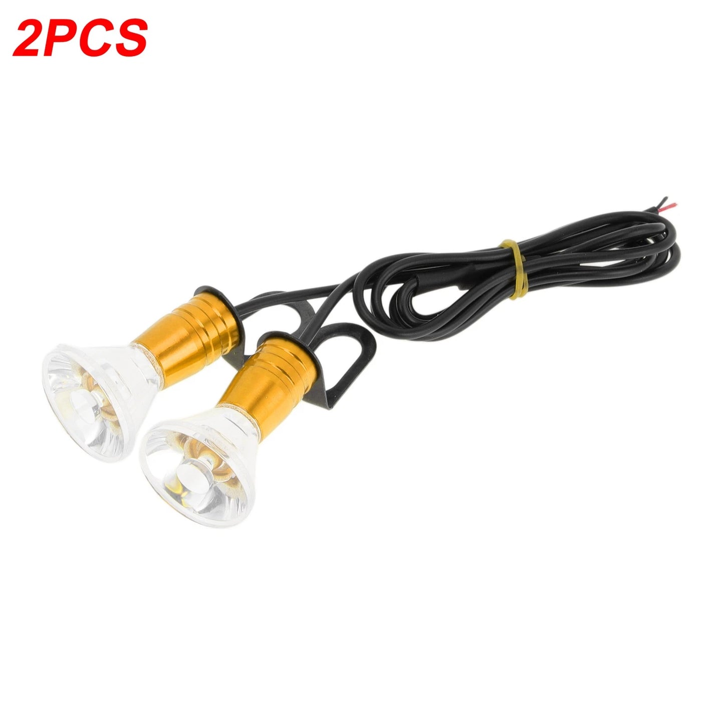 2 x License Plate Light Led Tag Lamp for Car Motorcycle Rainproof Yellow