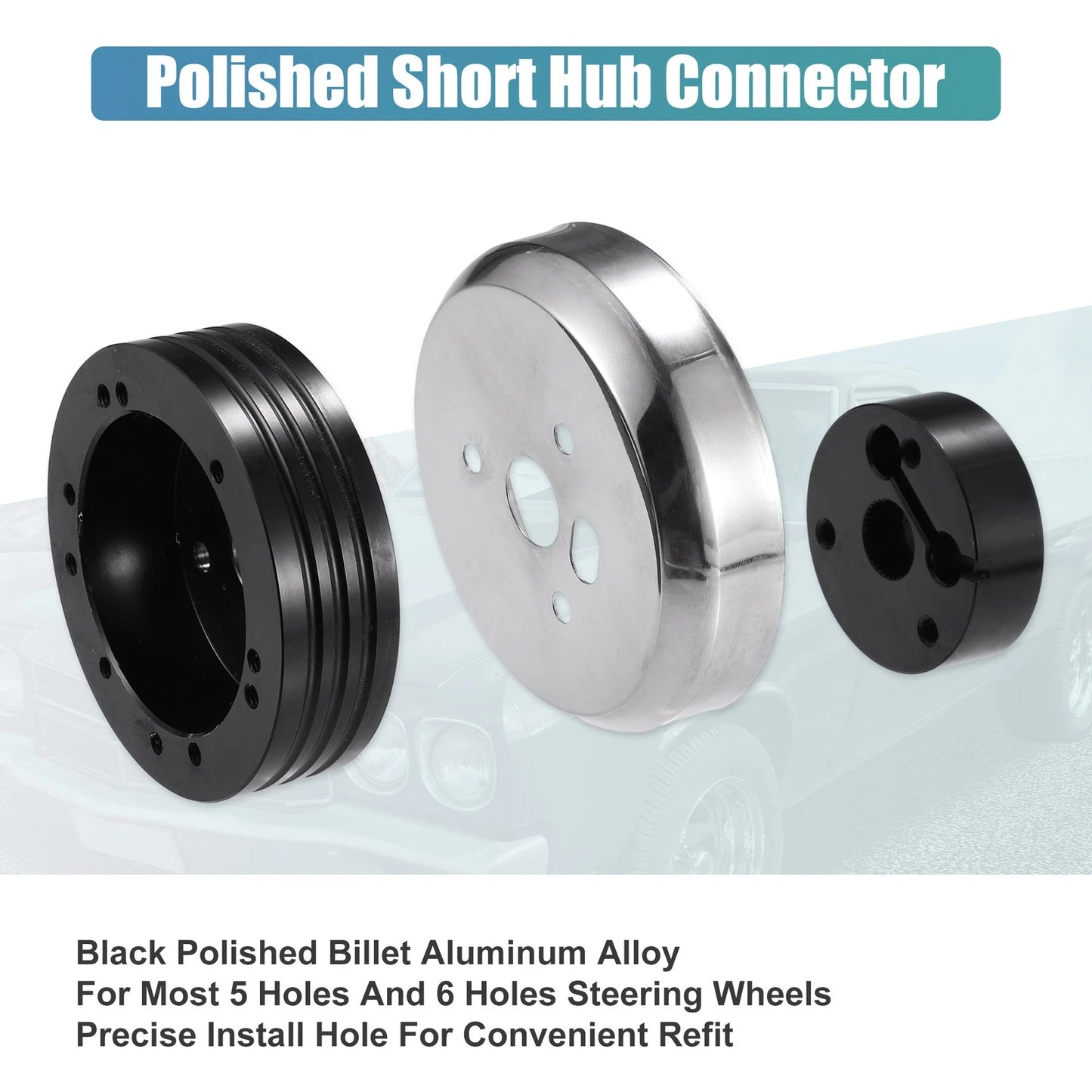 Billet Steering Wheel Short Hub Adapter Connector for Chevy GM