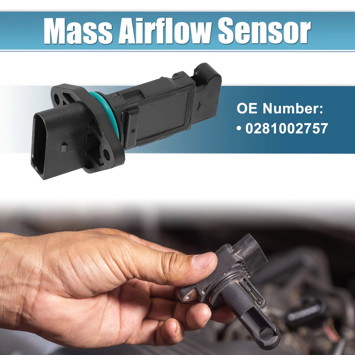 Mass Air Flow Sensor for AUDI A3, FORD GALAXY, Black Plastic (2000-2023)