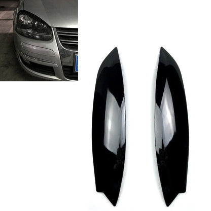 Gloss Black Headlight Eyelid Covers for VW Golf Mk5 R32 (2005-2007)