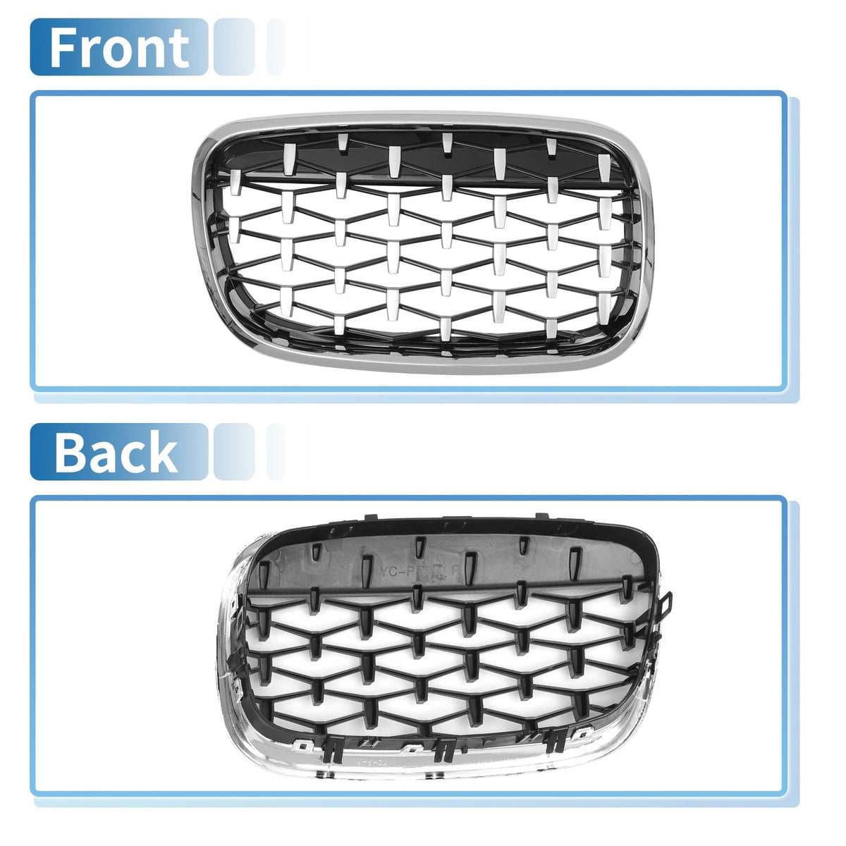 Front Hood Bumper Grille for BMW X5 X6 (2007-2013) - 1 Pair