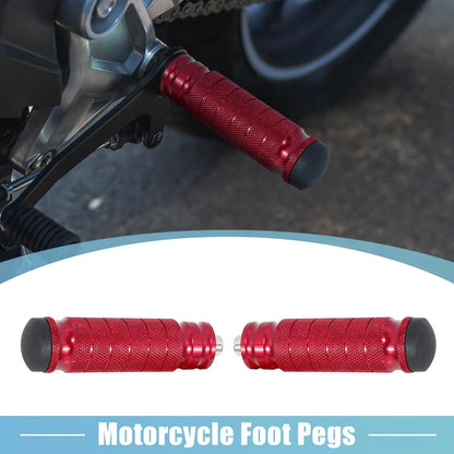 1 Pair 6mm Aluminum Rearset Footrest Footpeg Red for Motorcycle