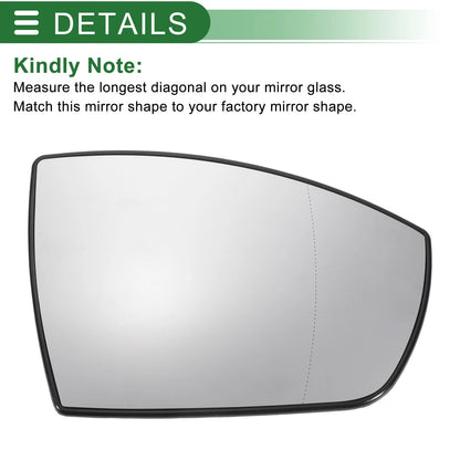 Right Side White Heated Mirror Glass for Ford Kuga (2012-2019)