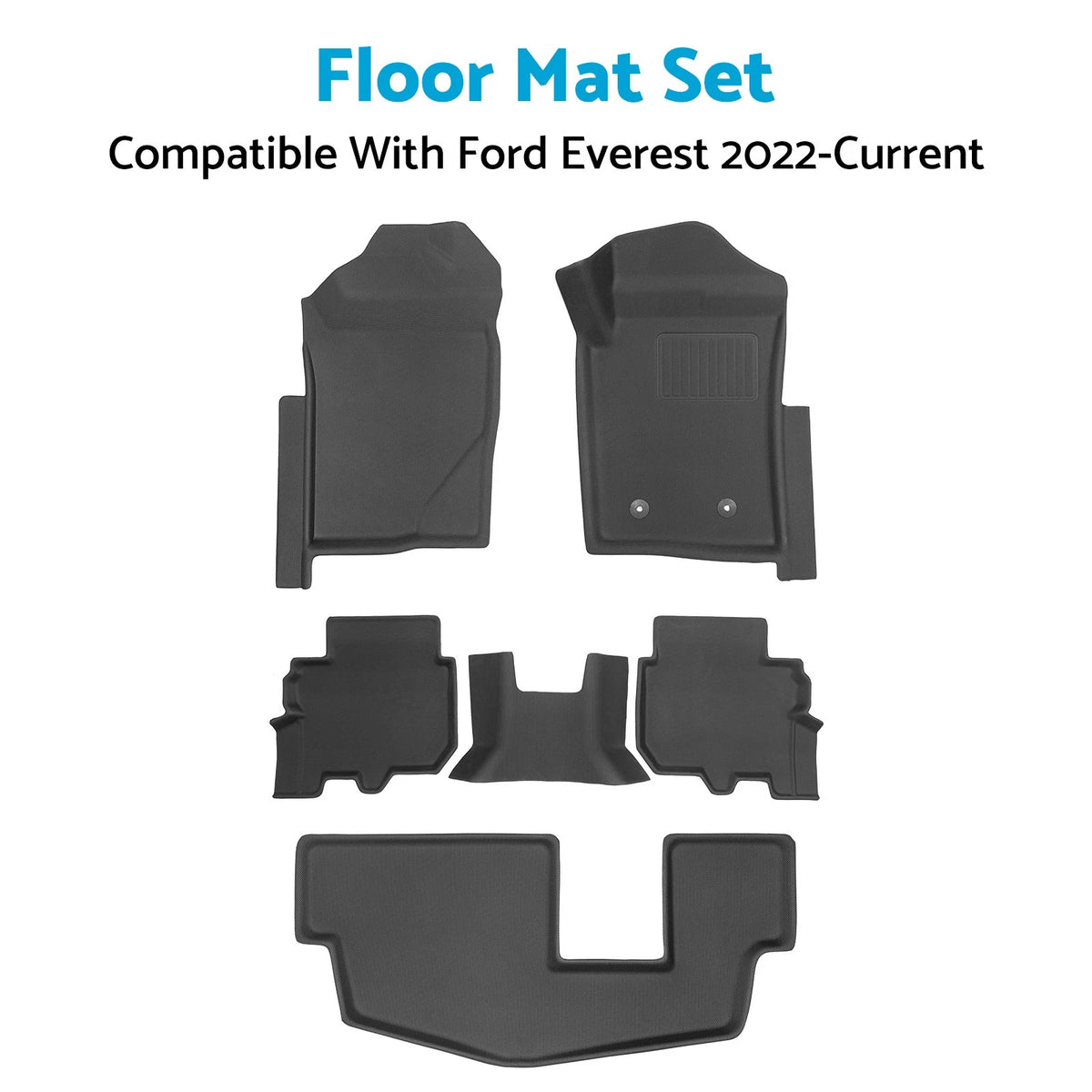 XPE Waterproof Anti-Slip Floor Mat Set for Ford Everest (2022-Current)