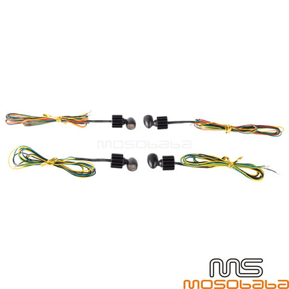 4 x Mini Front & Rear LED Turn Signals for Harley, Honda, Yamaha, Kawasaki