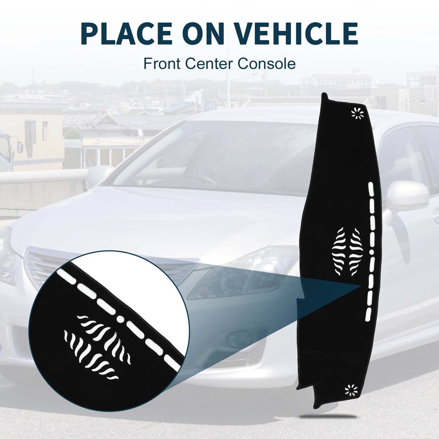 Dashboard Cover Mat for Toyota Crown 2012-2018 Black 1 Set