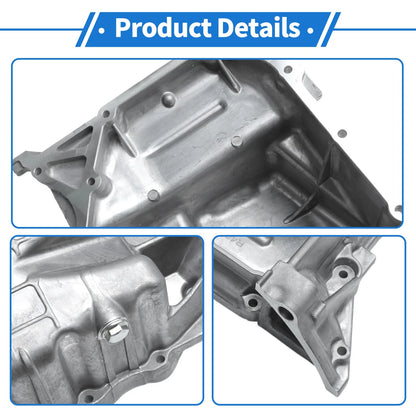 Engine Oil Pan for Honda Accord (2008-2012) - 1 x Steel Silver Tone